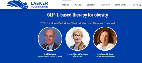 Lasker Award 2024: Απονεμήθηκε σε τρεις επιστήμονες για την έρευνά τους πάνω στα φάρμακα GLP-1